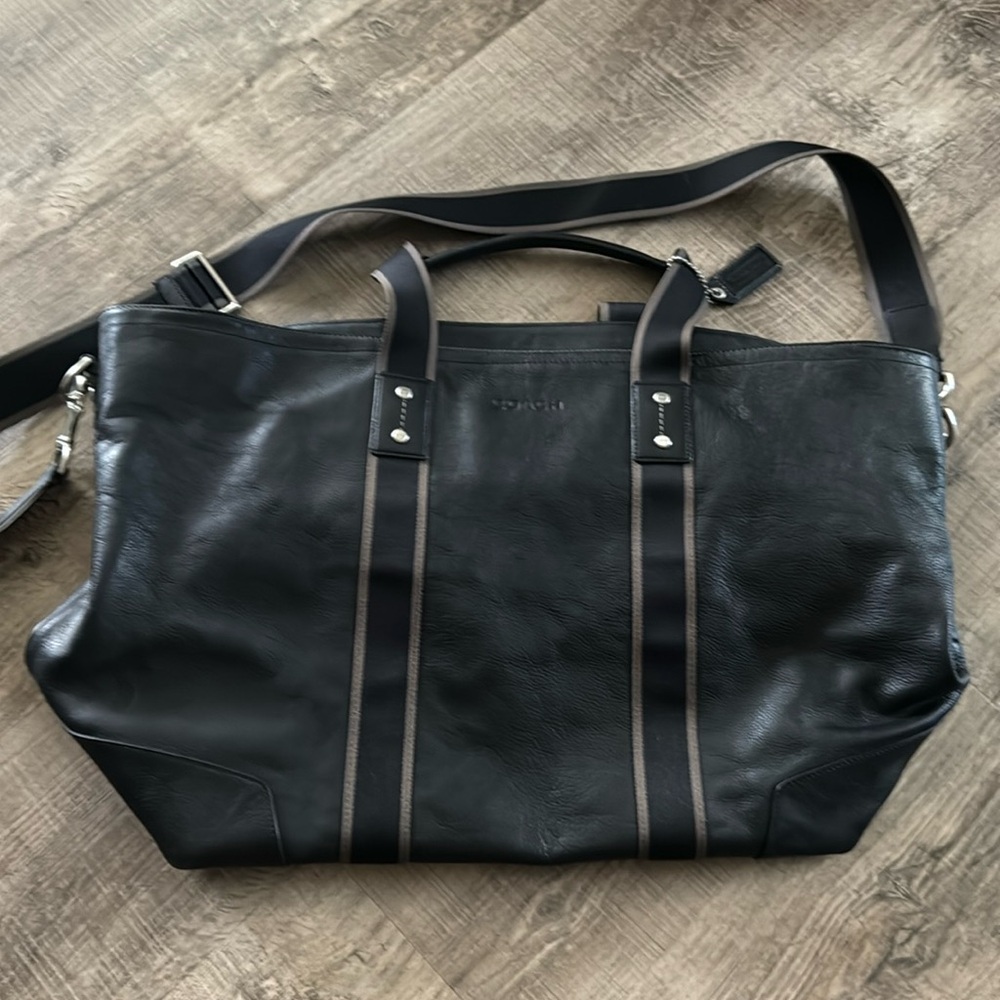 Coach large full leather tote bag